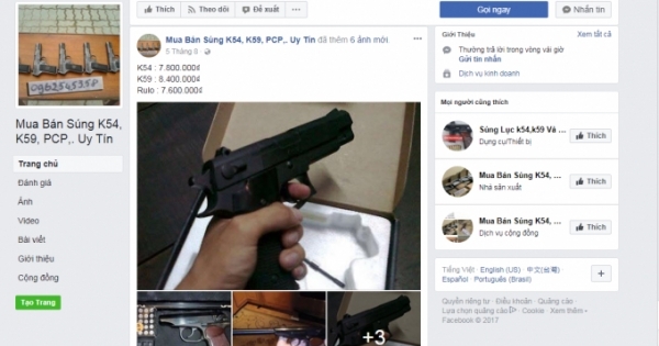 Báo động tình trạng buôn bán vũ khí tràn lan trên mạng xã hội