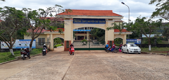 Trường THPT Nguyễn Ch&iacute; Thanh, nơi em Long đang theo học.
