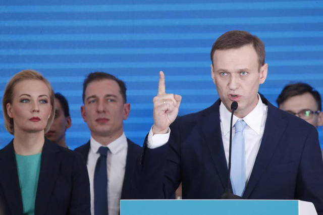 &Ocirc;ng Alexey Navalny ph&aacute;t biểu. (Ảnh: Reuters)