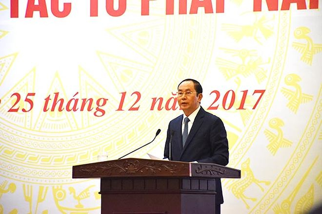 Chủ tịch nước Trần Đại Quang ph&aacute;t biểu chỉ đạo tại Hội nghị