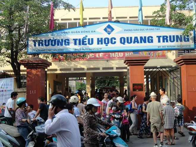 Trường Tiểu học Quang Trung, nơi xảy ra sự việc.