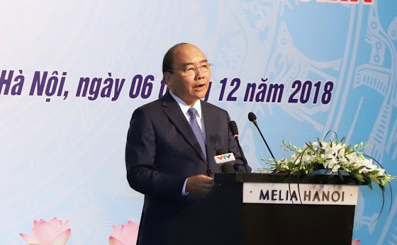 Thủ tướng Nguyễn Xu&acirc;n Ph&uacute;c ph&aacute;t biểu tại Diễn đ&agrave;n.&nbsp;(Ảnh: Hữu Nghị / D&acirc;n tr&iacute;)