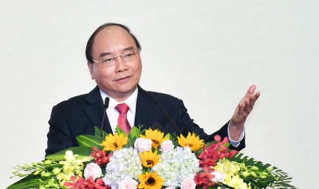 Thủ tướng Nguyễn Xu&acirc;n Ph&uacute;c ph&aacute;t biểu tại buổi lễ C&ocirc;ng bố điều chỉnh quy hoạch Khu kinh tế mở Chu Lai.