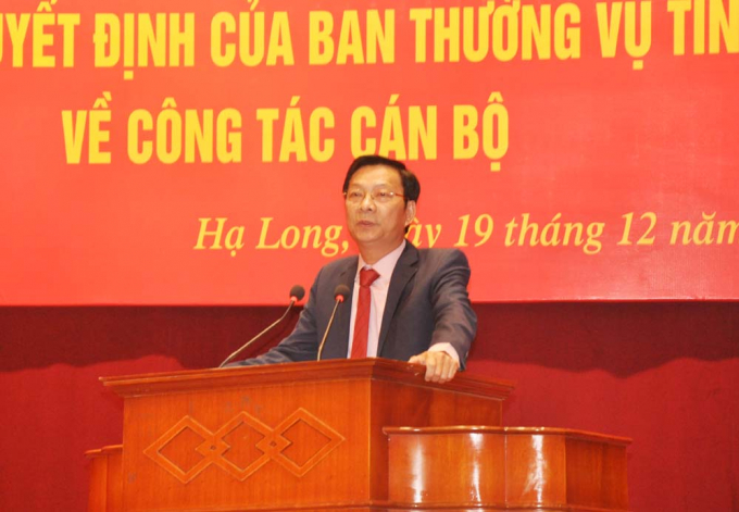 B&iacute; thư Tỉnh uỷ, Chủ tịch HĐND tỉnh Nguyễn Văn Đọc ph&aacute;t biểu tại hội nghị.