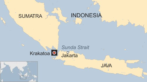 Bản đồ khu vực eo biển Sunda. (Ảnh: BBC)