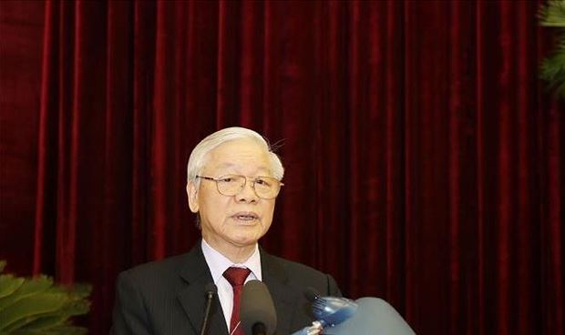 Tổng B&iacute; thư, Chủ tịch nước Nguyễn Ph&uacute; Trọng ph&aacute;t biểu khai mạc Hội nghị.