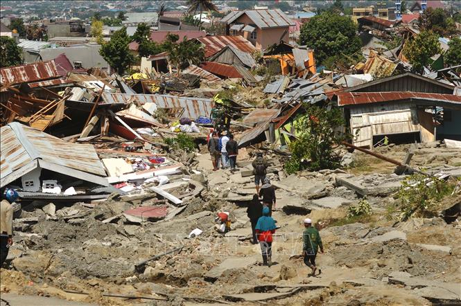 Cảnh hoang t&agrave;n sau thảm họa động đất v&agrave; s&oacute;ng thần ở Palu, tỉnh Trung Sulawesi, Indonesia ng&agrave;y 1/10/2018. Ảnh: AFP/TTXVN