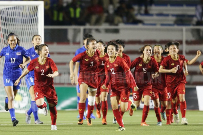 Tuyển bóng đá nữ giành HCV thứ 66 cho đoàn thể thao Việt Nam tại SEA Games 30.