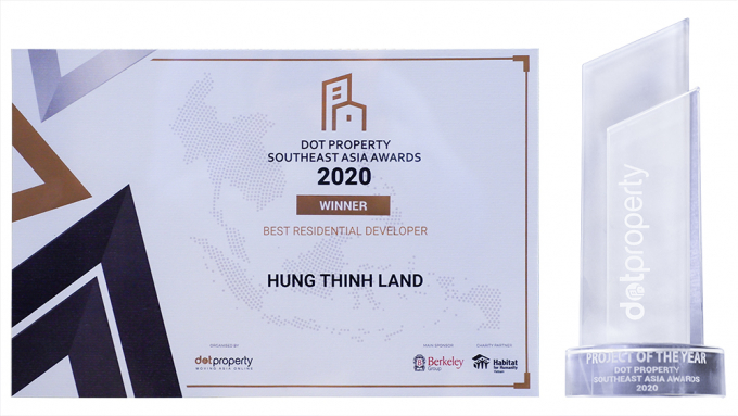 Chứng nhận “Best Residential Developer Southeast Asia 2020” – Nhà phát triển bất động sản nhà ở tốt nhất Đông Nam Á 2020