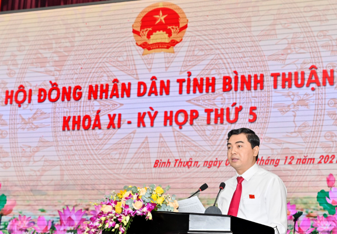 Chủ tịch HĐND tỉnh Nguyễn Hoài Anh phát biểu tại phiên khai mạc.