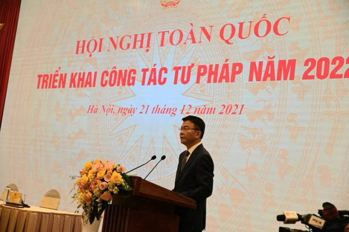 Bộ trưởng Lê Thành Long phát biểu khai mạc.