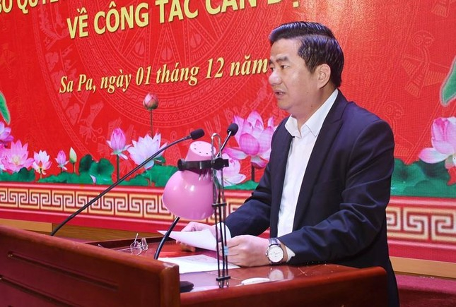 Ông Tô Ngọc Liễn phát biểu tại Hội nghị về công tác cán bộ tại Sa Pa ngày 1/12.