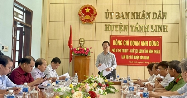 Bình Thuận: Huyện Tánh Linh cần ưu tiên phát triển công nghiệp, du lịch, dịch vụ, phát triển nông nghiệp công nghệ cao
