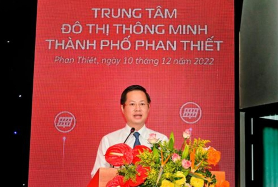 Ông Đoàn Anh Dũng - Chủ tịch UBND tỉnh Bình Thuận, phát biểu tại buổi lễ. (Ảnh: T.T)