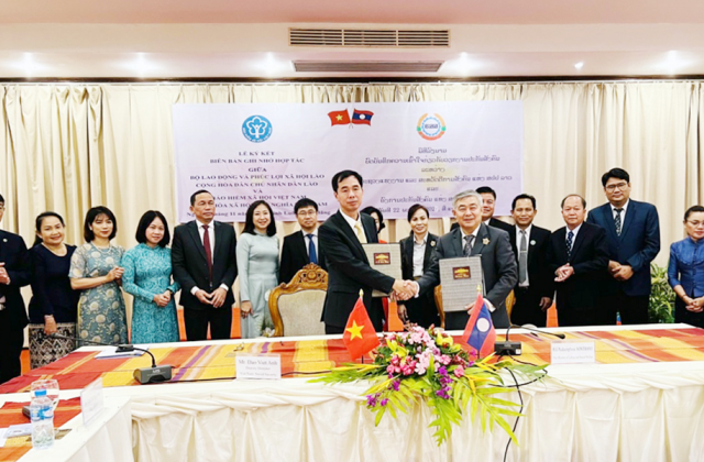 BHXH Việt Nam cùng Bộ Lao động và Phúc lợi xã hội Lào ký kết hợp tác giai đoạn 2022-2025