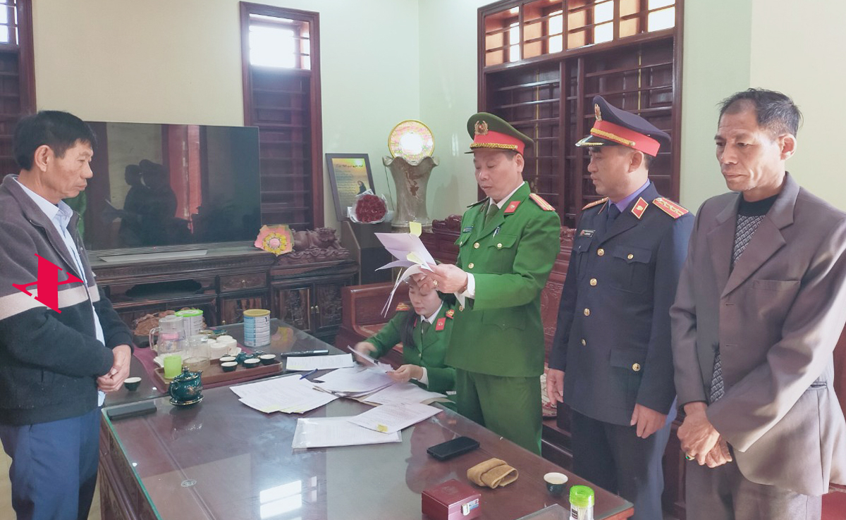 Cơ quan Cảnh sát điều tra Công an tỉnh Thanh Hoá thi hành Lệnh bắt tạm giam đối với Nguyễn Xuân Phượng (dấu X đỏ).