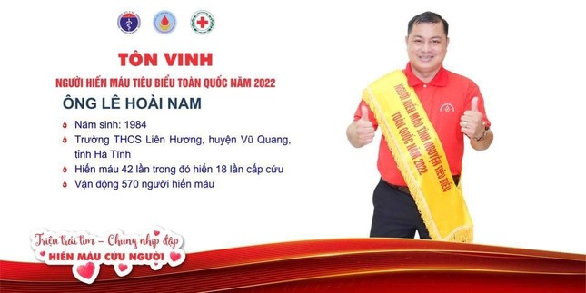 Với những cống hiến trong hoạt động xã hội và giảng dạy, thầy giáo Lê Hoài Nam đã được nhận Bằng khen của Trung ương Hội Chữ thập đỏ Việt Nam.