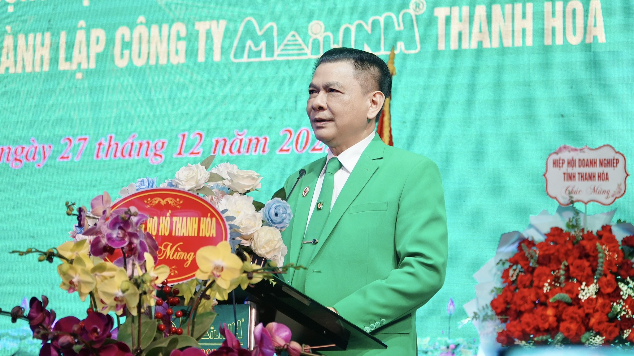 Ông Hồ Huy – Chủ tịch HĐQT, Tổng Giám đốc Tập đoàn Mai Linh phát biểu tại buổi lễ.