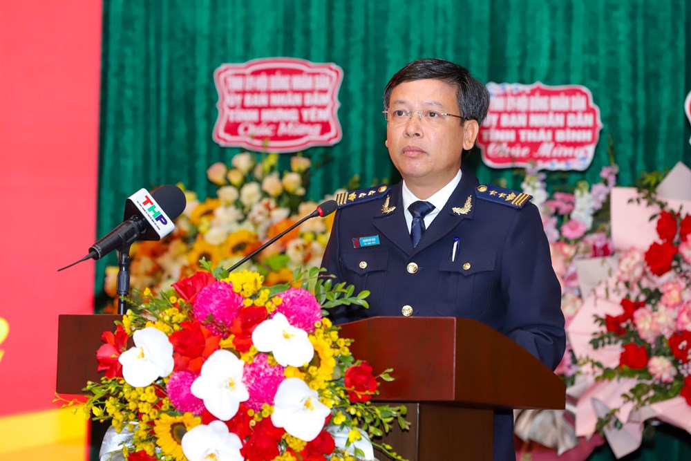 Cục trưởng Cục Hải quan Hải Phòng Nguyễn Duy Ngọc phát biểu tại hội nghị. (CTTĐTTP)