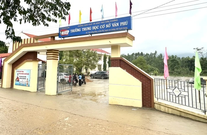 Trường THCS Văn Phú, huyện Sơn Dương, tỉnh Tuyên Quang nơi xảy ra sự