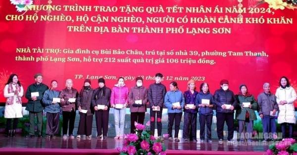 Lạng Sơn: Trao tặng 212 suất quà Tết trên địa bàn thành phố Lạng Sơn