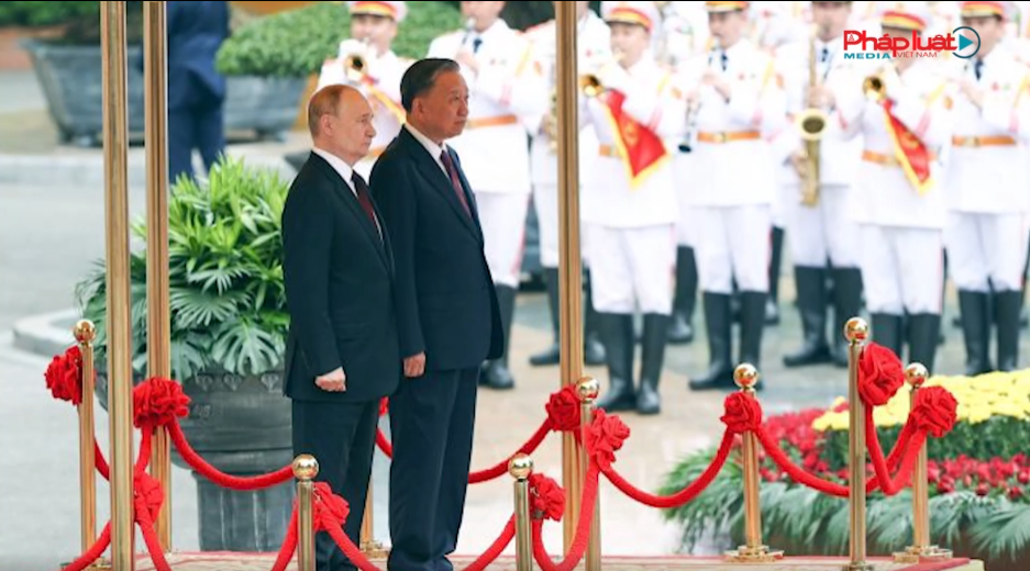 Chủ tịch nước Tô Lâm chủ trì lễ đón chính thức Tổng thống Liên bang Nga